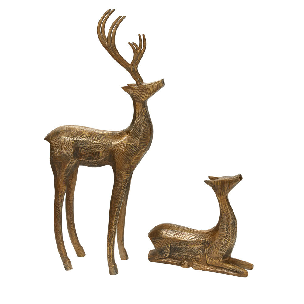 Sitting & Standing Deer Duo